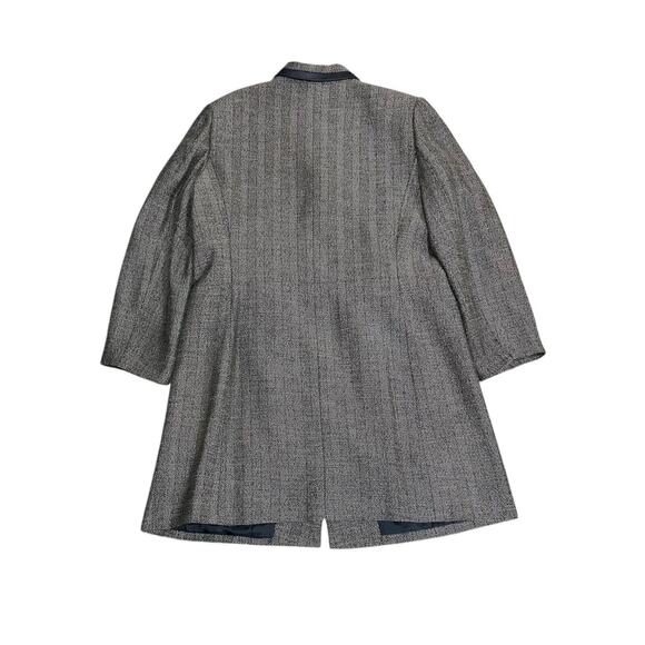 Le Suit Women's 18 Suit 2 Pc Skirt Overcoat Topper Jacket Herringbone Tan Black - Picture 3 of 11